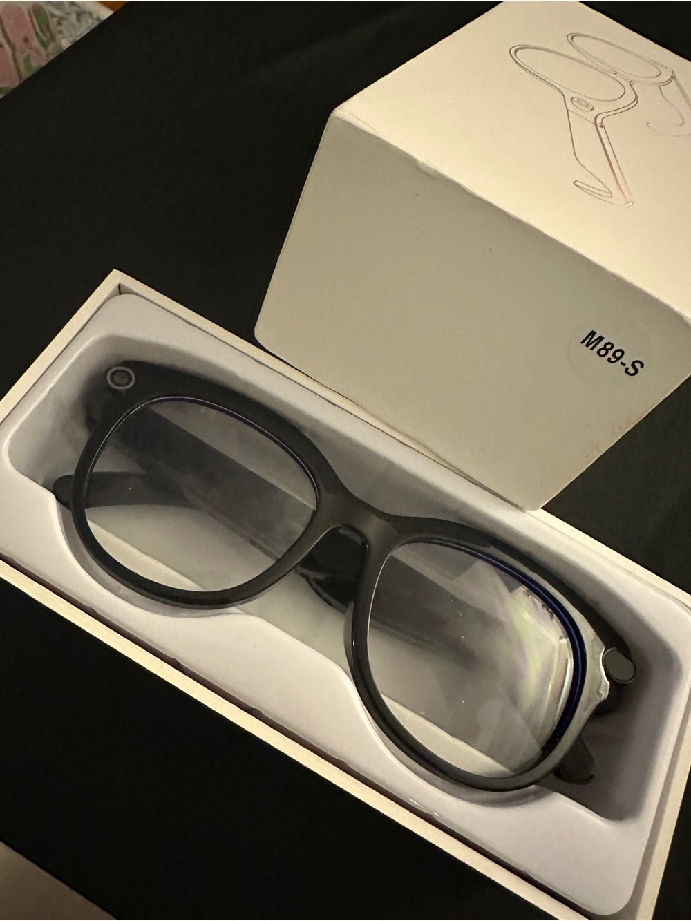 Men's Black Smart Glasses with Blue Tint